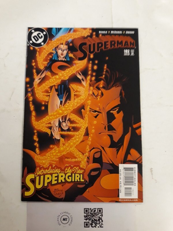 Superman #192 (DC Comics, 1967), raw comic book in NM condition — front cover