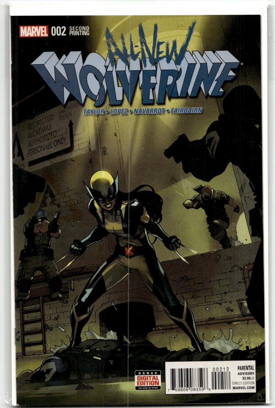 All-New Wolverine #2 (Marvel Comics, 2016), raw, ungraded comic book — front cover