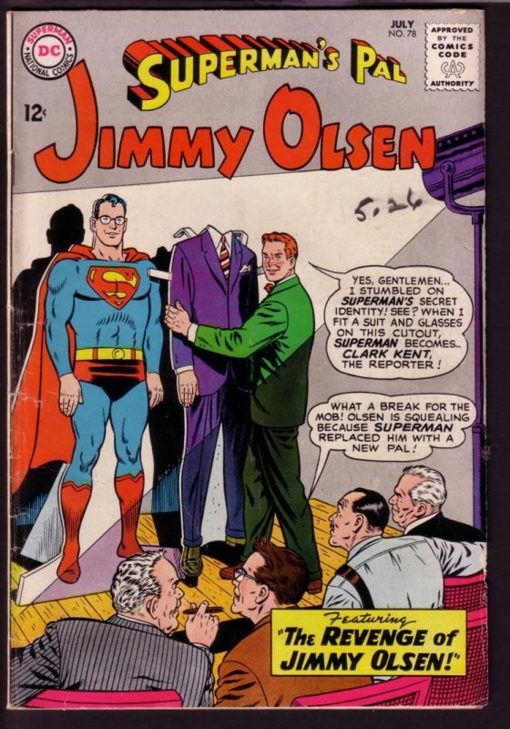 Superman's Pal Jimmy Olsen #78 (DC Comics, 1964), raw comic book in VG/FN condition — front cover