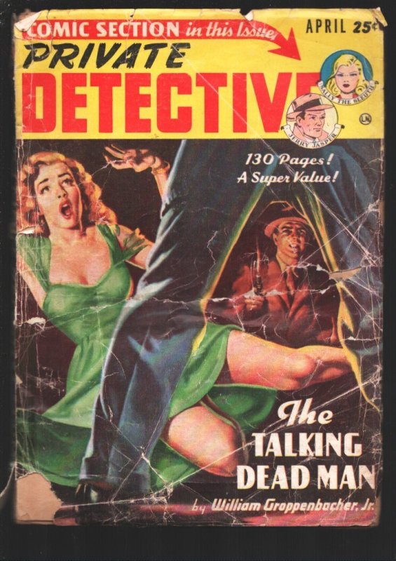 Private Detective 1/1950-Robert Maguire Cover Art-Sally the Sleuth & Jerry Jaspe, raw, ungraded comic book — front cover