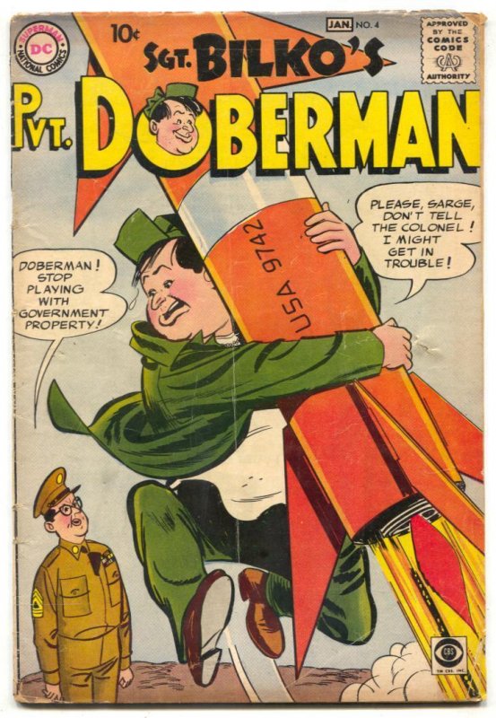 Sgt. Bilko's Pvt. Doberman #4 (DC Comics, 1959), raw comic book in FR condition — front cover