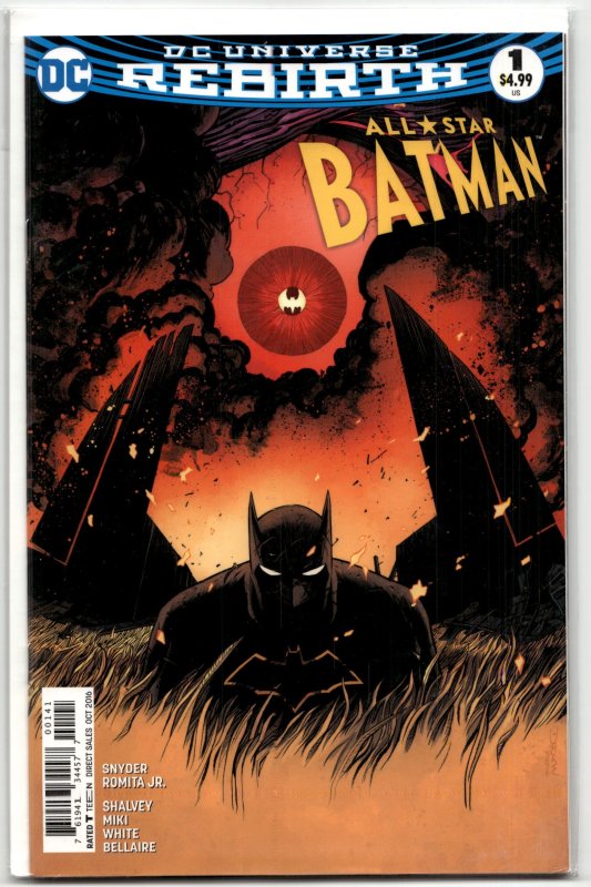 All Star Batman #1 (DC Comics, 2016), raw, ungraded comic book — front cover