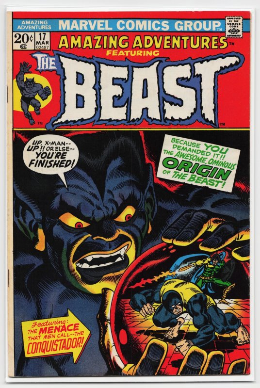 Amazing Adventures #17 (Marvel Comics, 1973), raw, ungraded comic book — front cover