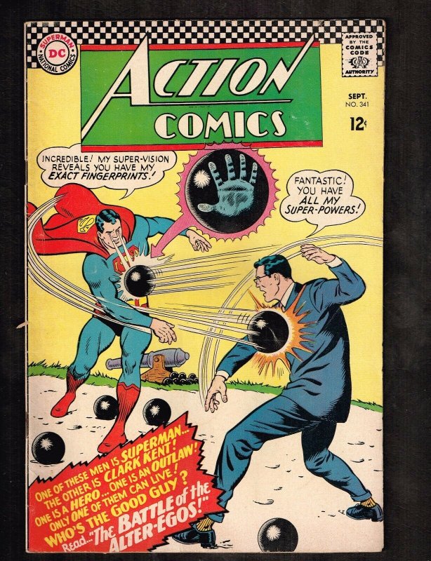 Action Comics #341 (DC Comics, 1966), raw comic book in 6.0 condition — front cover