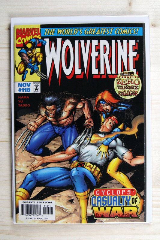 Wolverine #118 (Marvel Comics, 1997), raw comic book in NM- 9.2 condition — front cover