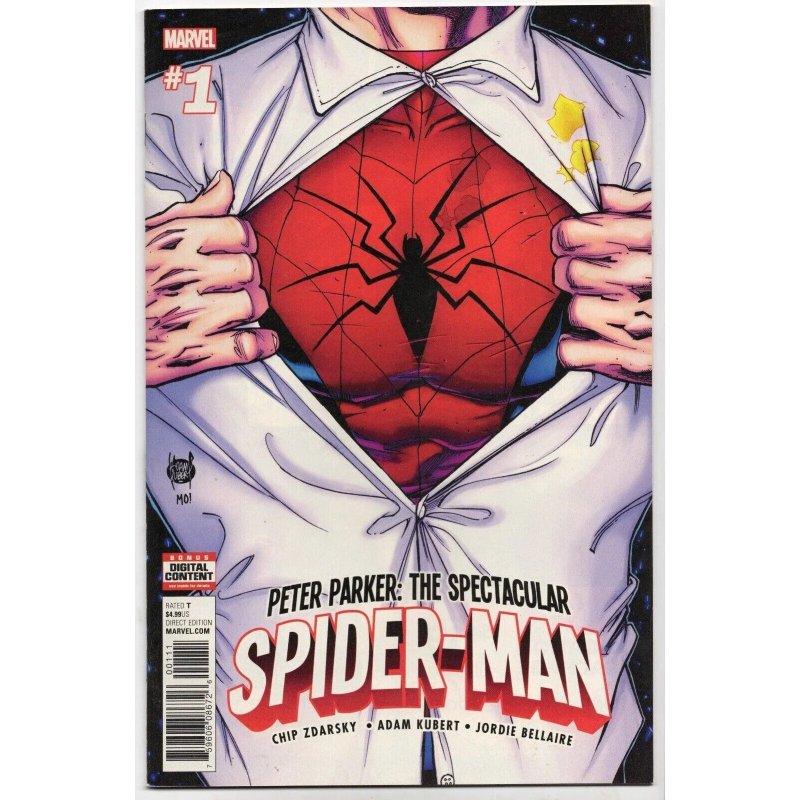 Peter Parker: The Spectacular Spider-Man #1 (Marvel Comics, 2017), raw comic book in NM 9.4 condition — front cover