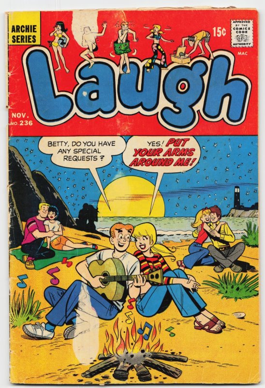 Laugh #236 (Archie Comics, 1970), raw, ungraded comic book — front cover