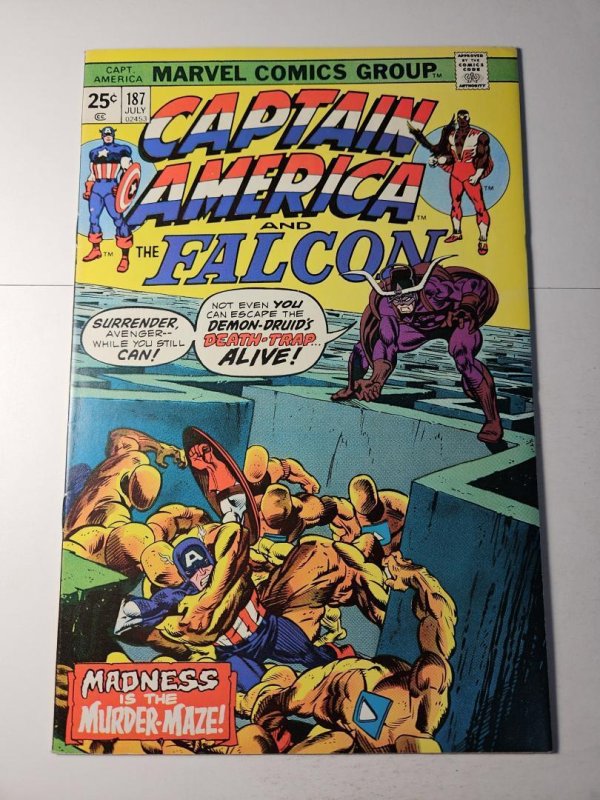 Captain America #187 (Marvel Comics, 1975), raw comic book in VF condition — front cover