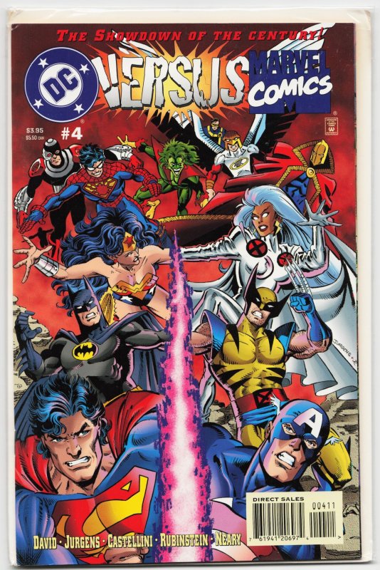 DC Versus Marvel/Marvel Versus DC #4 (DC Comics, 1996), raw, ungraded comic book — front cover