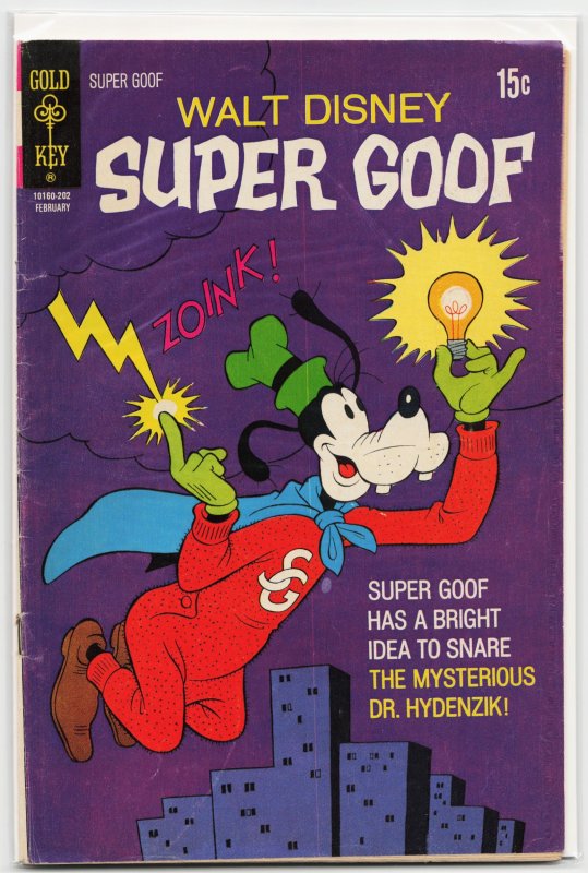 Walt Disney Super Goof #14 (Gold Key, 1970), raw, ungraded comic book — front cover