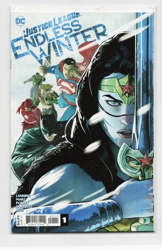 Justice League: Endless Winter #1 (2021), raw, ungraded comic book — front cover