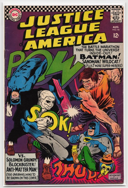 Justice League of America #46 (DC Comics, 1966), raw, ungraded comic book — front cover