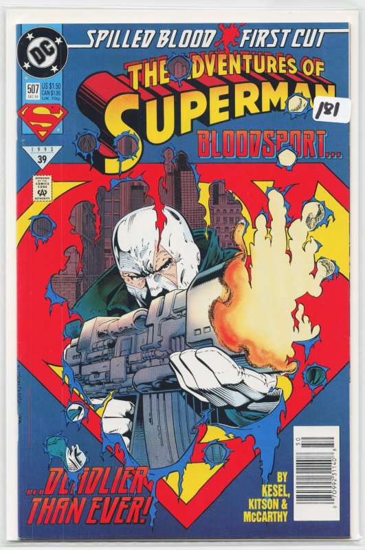 Adventures of Superman #507 (DC Comics, 1993), raw, ungraded comic book — front cover
