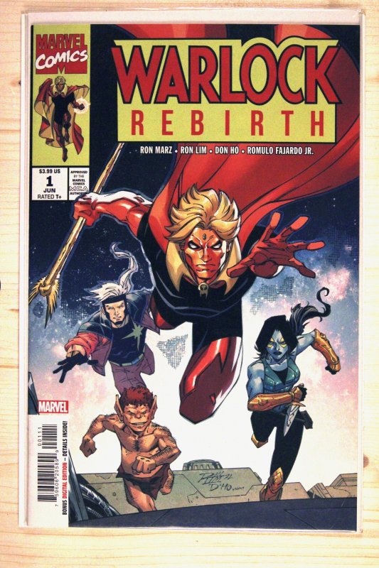 Warlock: Rebirth #1 (Marvel Comics, 2023), raw comic book in NM+ 9.6 condition — front cover