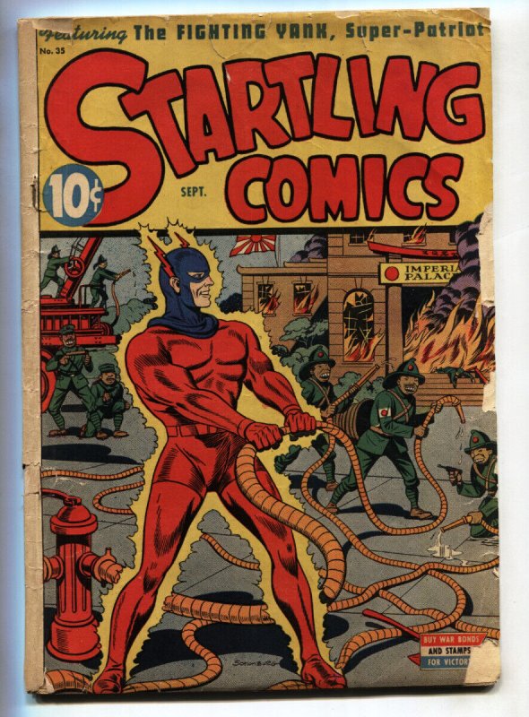 Startling Comics #35 -1945- Schomburg -Wwii Issue-Golden-Age Comic Book (Better Publications, 1945), raw, ungraded comic book — front cover