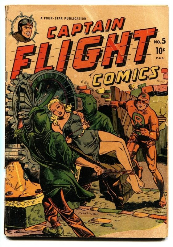 Captain Flight #5 (1945), raw, ungraded comic book — front cover