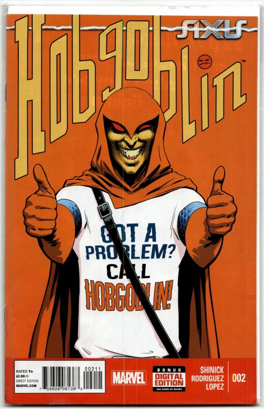 Axis: Hobgoblin #2 (Marvel Comics, 2015), raw, ungraded comic book — front cover