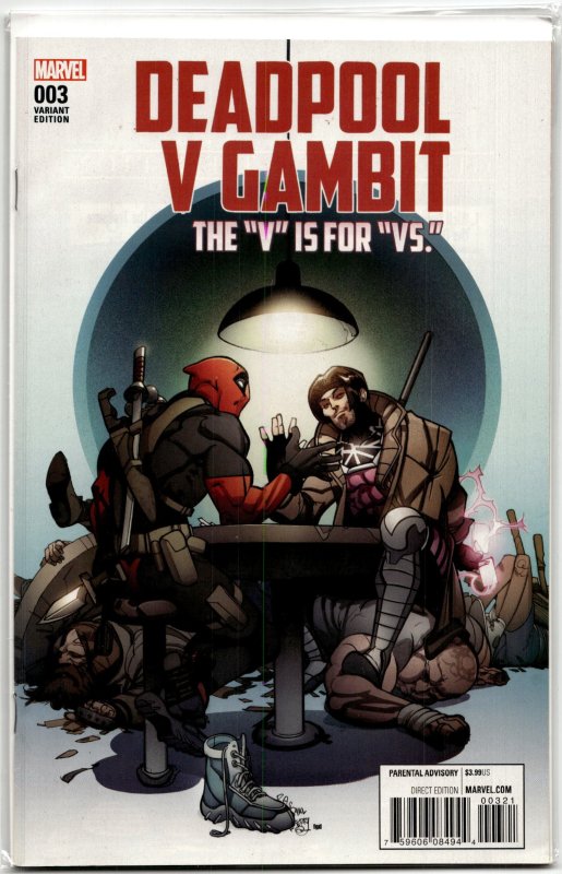 Deadpool v Gambit #3 (Marvel Comics, 2016), raw, ungraded comic book — front cover