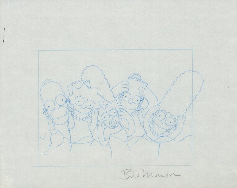 The Simpsons Making Faces Book Cover Art - Signed art by Bill Morrison, raw, ungraded comic book — front cover