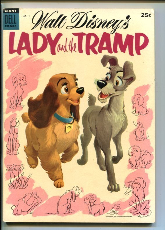 Walt Disney's Lady AND THE Tramp #1-1955- Cartoon-Southern STATES-vf Minus (Dell, 1955), raw, ungraded comic book — front cover