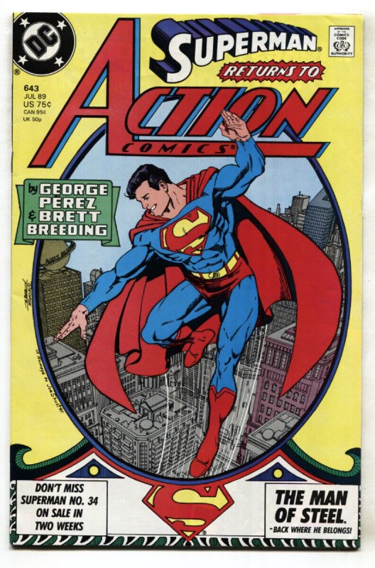 Action Comics #643 (DC Comics), raw, ungraded comic book — front cover