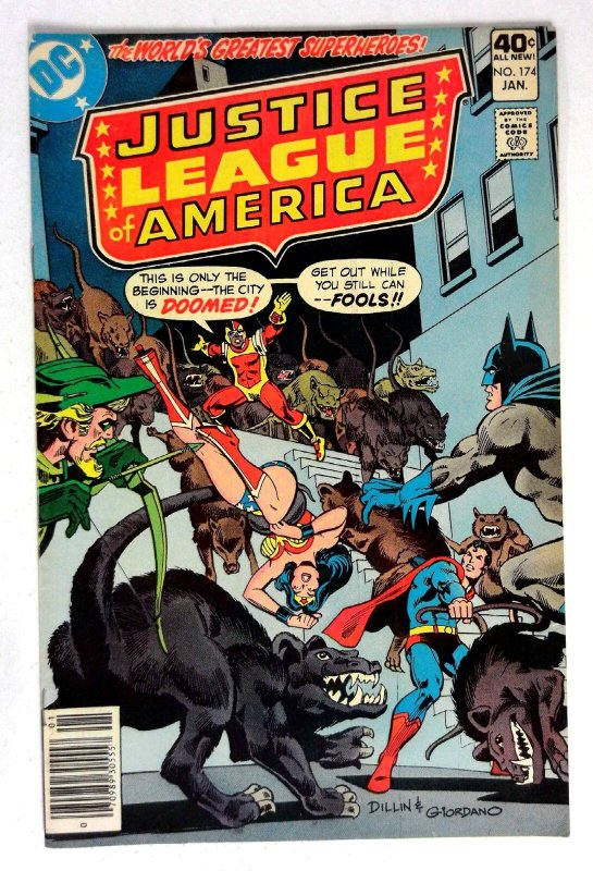 Justice League of America #174 (DC Comics, 1980), raw comic book in VF- condition — front cover