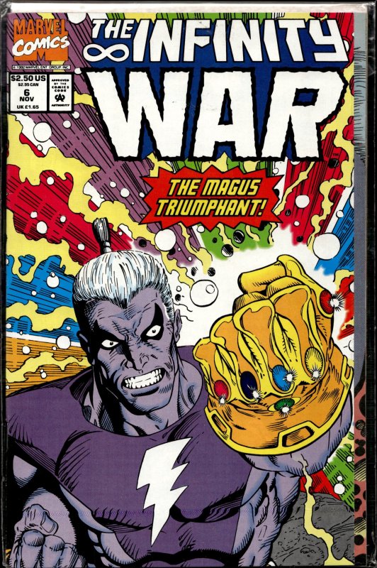 The Infinity War #6 (Marvel Comics, 1992), raw, ungraded comic book — front cover