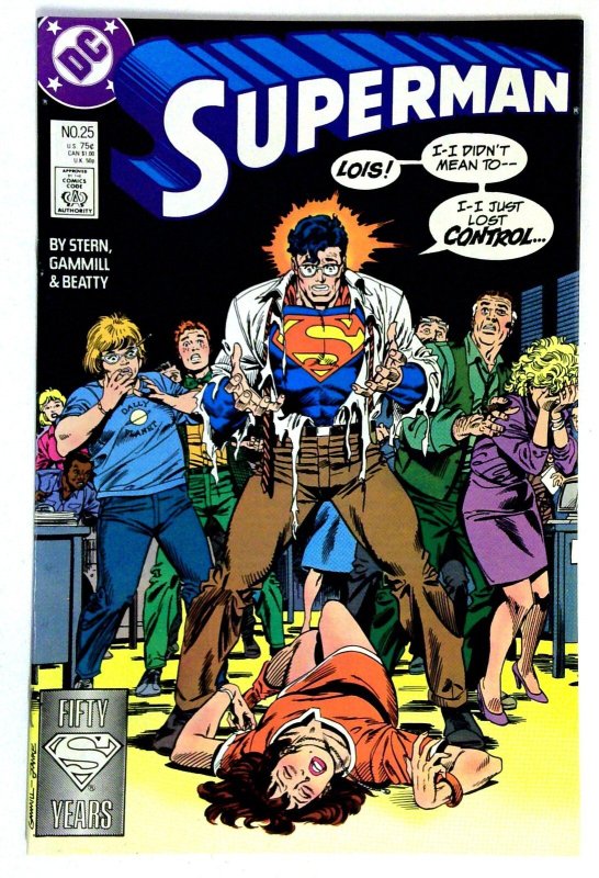 Superman #25 (DC Comics, 1988), raw comic book in VF/NM condition — front cover