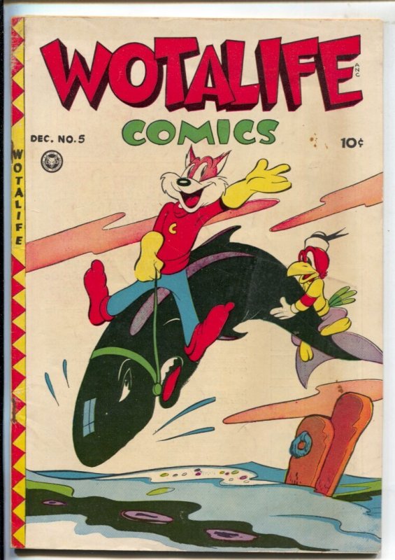 Wotalife #5 (1946), raw comic book in VF- condition — front cover