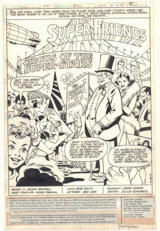 Super Friends #35 (1980), raw, ungraded comic book — front cover