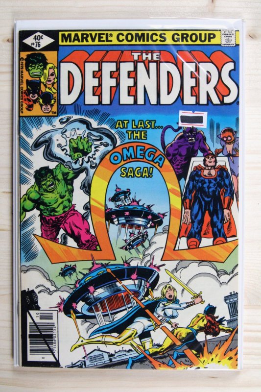 The Defenders #76 (Marvel Comics, 1979), raw comic book in VF+ 8.5 condition — front cover