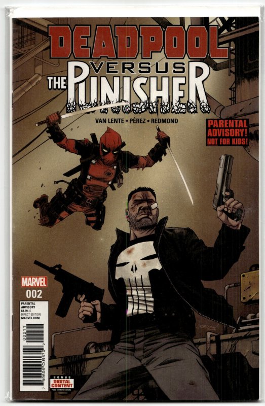 Deadpool vs. The Punisher #2 (2017), raw, ungraded comic book — front cover