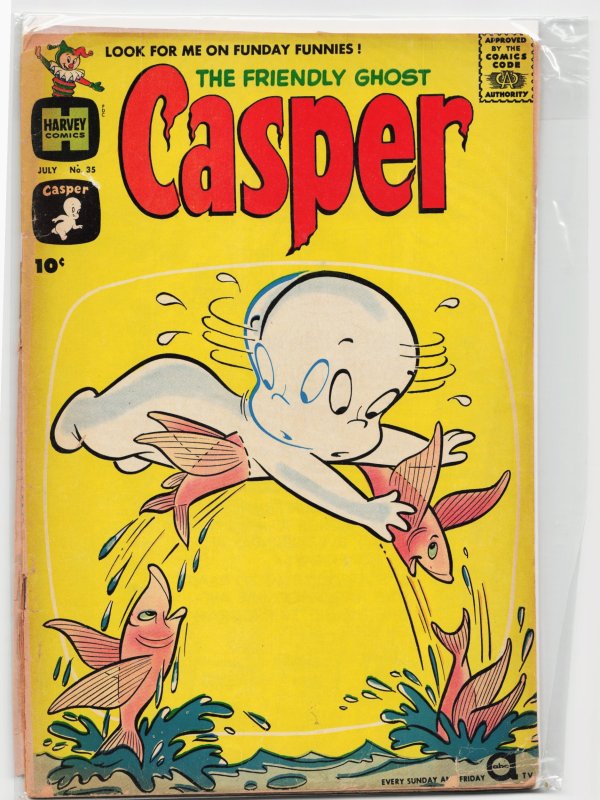The Friendly Ghost Casper #35 (Harvey Comics, 1961), raw, ungraded comic book — front cover