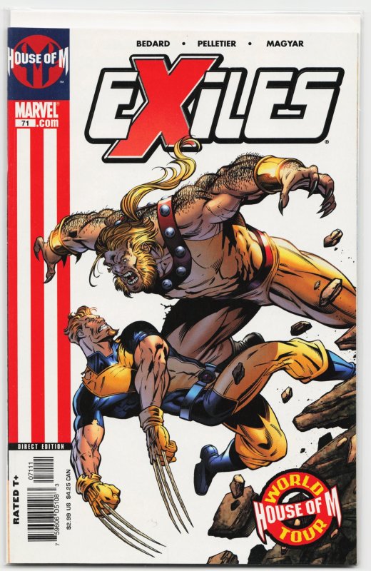 Exiles #71 (Marvel Comics, 2005), raw, ungraded comic book — front cover