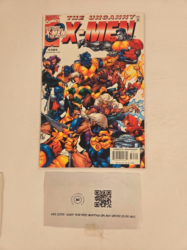 Uncanny X-Men #385 (Marvel Comics, 2000), raw comic book in NM condition — front cover