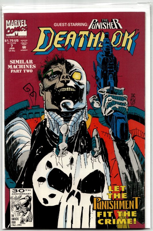 Deathlok #7 (Marvel Comics, 1992), raw, ungraded comic book — front cover