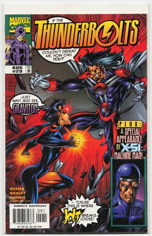 Thunderbolts #29 (Marvel Comics, 1999), raw, ungraded comic book — front cover