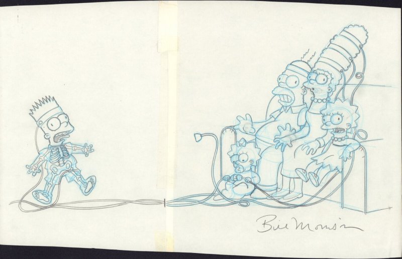 Best of the Simpsons Video Brochure Art Family Electrified art by Bill Morrison, raw, ungraded comic book — front cover