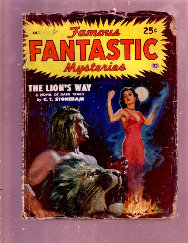 Pulp: Famous Fantastic Mysteries-10/1948-Pulp-Erb-Bradbury- VG, raw comic book in VG condition — front cover
