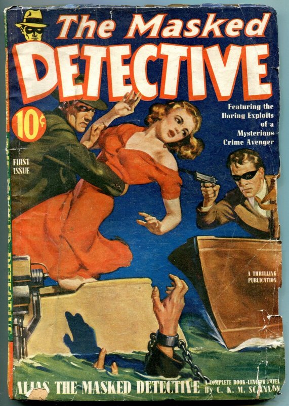 Masked Detective Pulp #1 (1940), raw, ungraded comic book — front cover