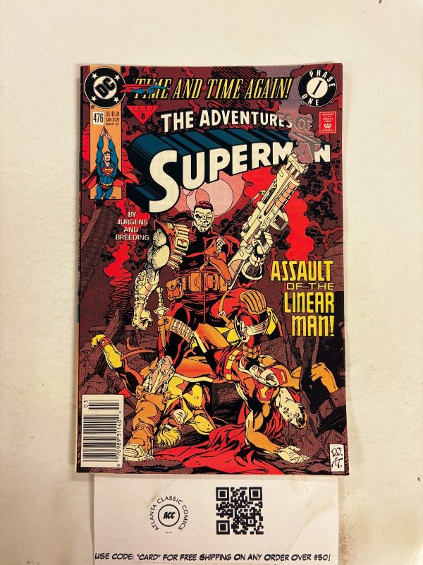 The Adventures of Superman #476 (DC Comics), raw comic book in NM condition — front cover