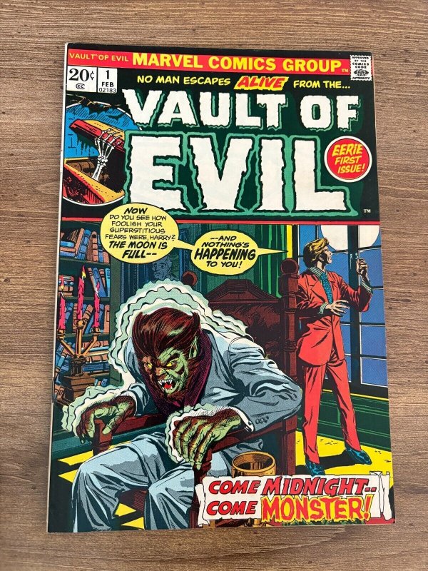 Vault of Evil #1 (Marvel Comics), raw comic book in NM condition — front cover