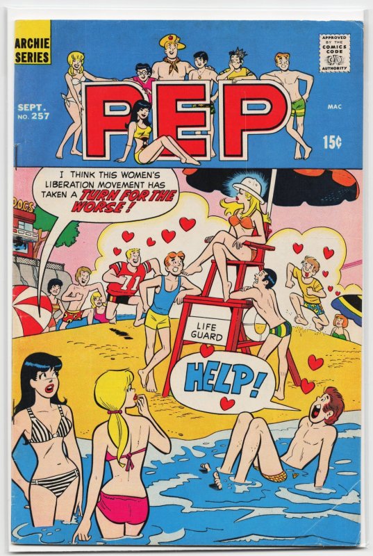 Pep Comics #257 (1971), raw, ungraded comic book — front cover
