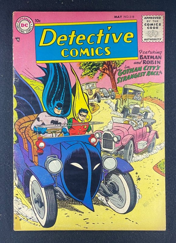 Detective Comics #219 (DC Comics, 1937), raw comic book in VG 4.0 condition — front cover