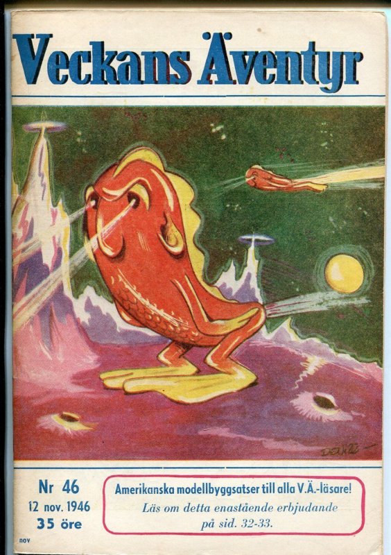 Veckans Aventyr Vol. 7 #46 (1946), raw comic book in VF condition — front cover