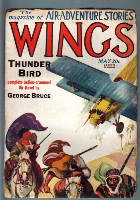 Pulp: Wings May 1928 #5, raw comic book in VG+ condition — front cover