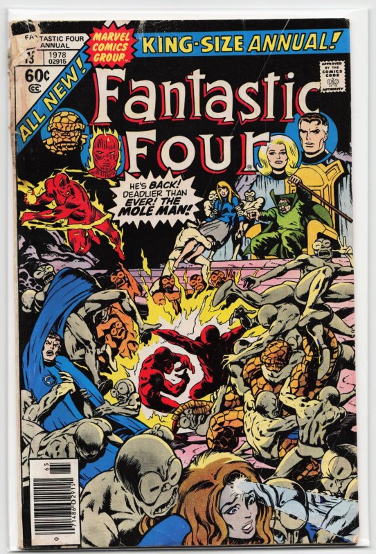 Fantastic Four Annual #13 (Marvel Comics, 1978), raw, ungraded comic book — front cover