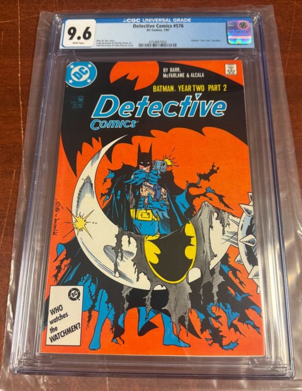 Detective Comics #576 (DC Comics), CGC 9.6 graded comic book, Universal Blue label — front cover in its holder