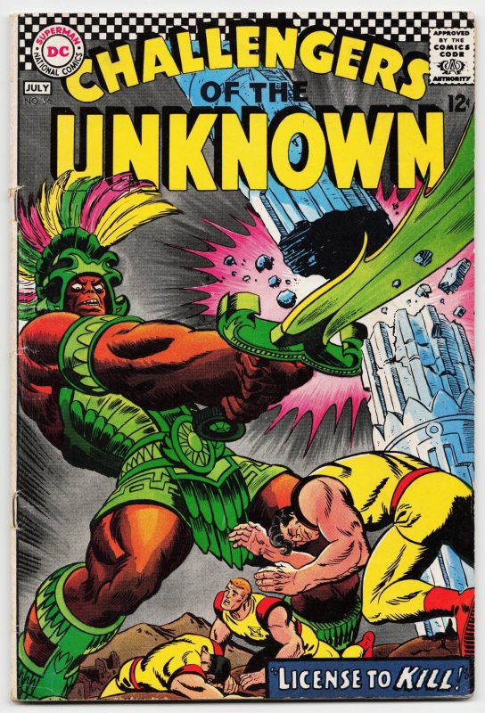 Challengers of the Unknown #56 (DC Comics, 1967), raw, ungraded comic book — front cover