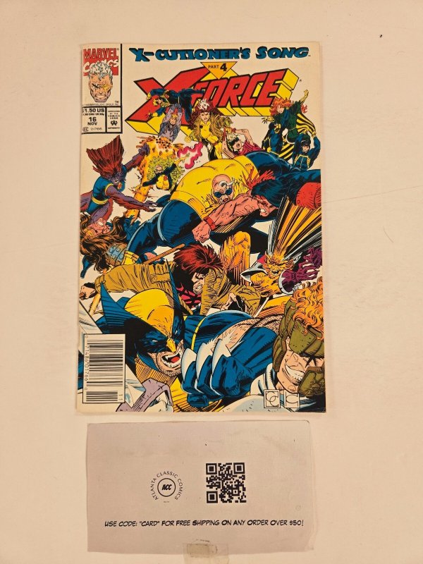 X-Force #16 (Marvel Comics), raw comic book in NM condition — front cover